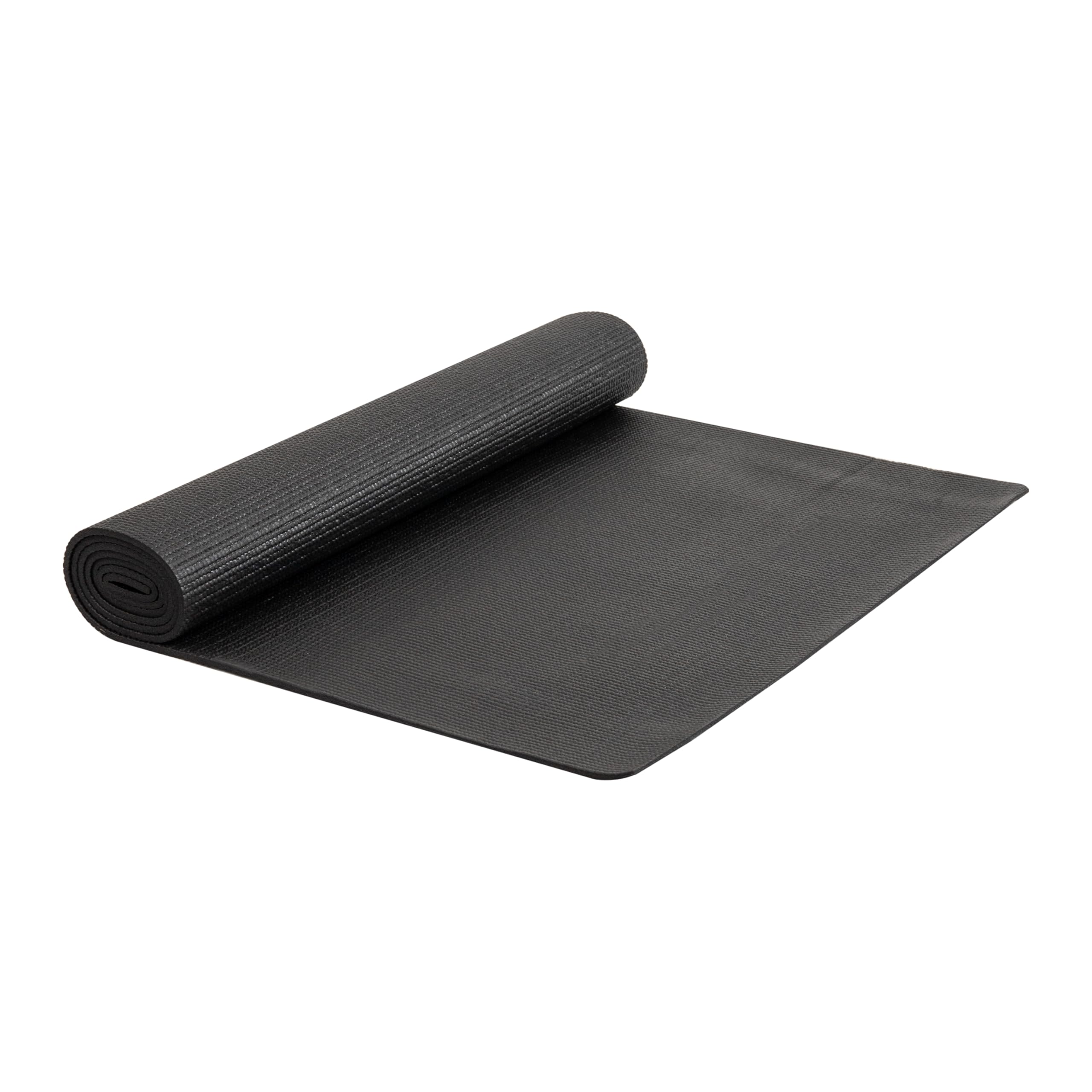 Mind Reader YOGAPVC-BLK All Purpose Extra Thick Yoga Fitness & Exercise Mats with Carrying Strap, High Density Anti-Tear, 68"L x 24"W x 0.3"Th, Black - Image 6