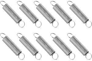 PATIKIL Extension Spring, 10pcs Wire Diameter 0.02", OD 0.2", Free Length 1" 304 Stainless Steel Dual Hook Tension Springs fo