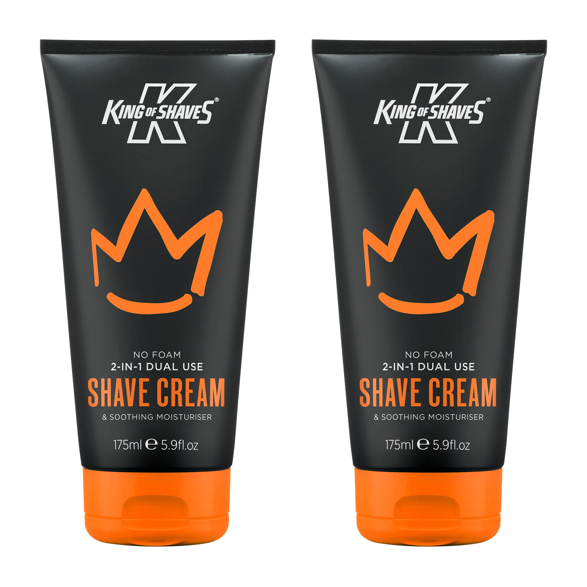 King of Shaves 2-in-1 No Foam Shaving Cream & Daily Moisturising Face Cream for Men 150ml TWIN PACK