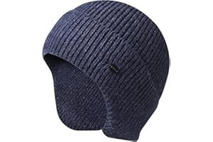 SeClovers Beanie Hats for Men Winter Knit Skull Running Ski Cap Thermal Ear Flaps Warmers Stretchy Helmet Toque