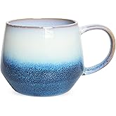 Bosmarlin Extra Large Ceramic Coffee Mug, 23 Oz, Dishwasher and Microwave Safe, Big Oversized Tea Cup for Office and Home, (Blue, 1)