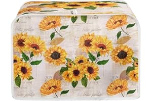 COEQINE Sunflower Pattern Kitchen Appliance Cover 2 Slice Toaster Dust Cover for Women Female Easy To Storage Dustproof Size S