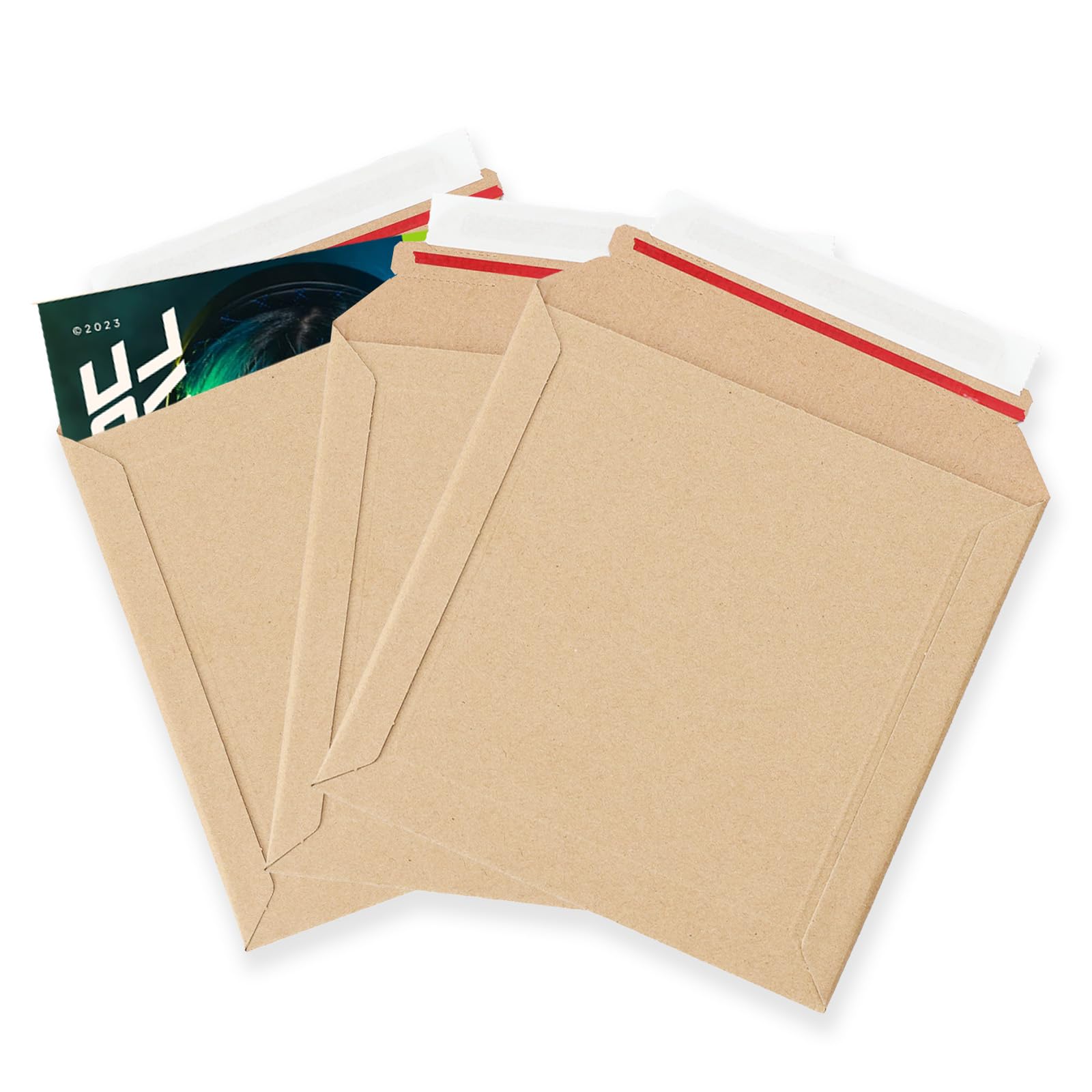 Cardboard Peel and Seal Strong Board Packaging Postal Mailing Shipping Large Letter Envelopes (180x165mm), 10 Count