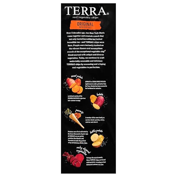 TERRA VEGETABLE CHIPS, ORIGINAL VEGETABLE CHIPS WITH SEA SALT, 5 OZ