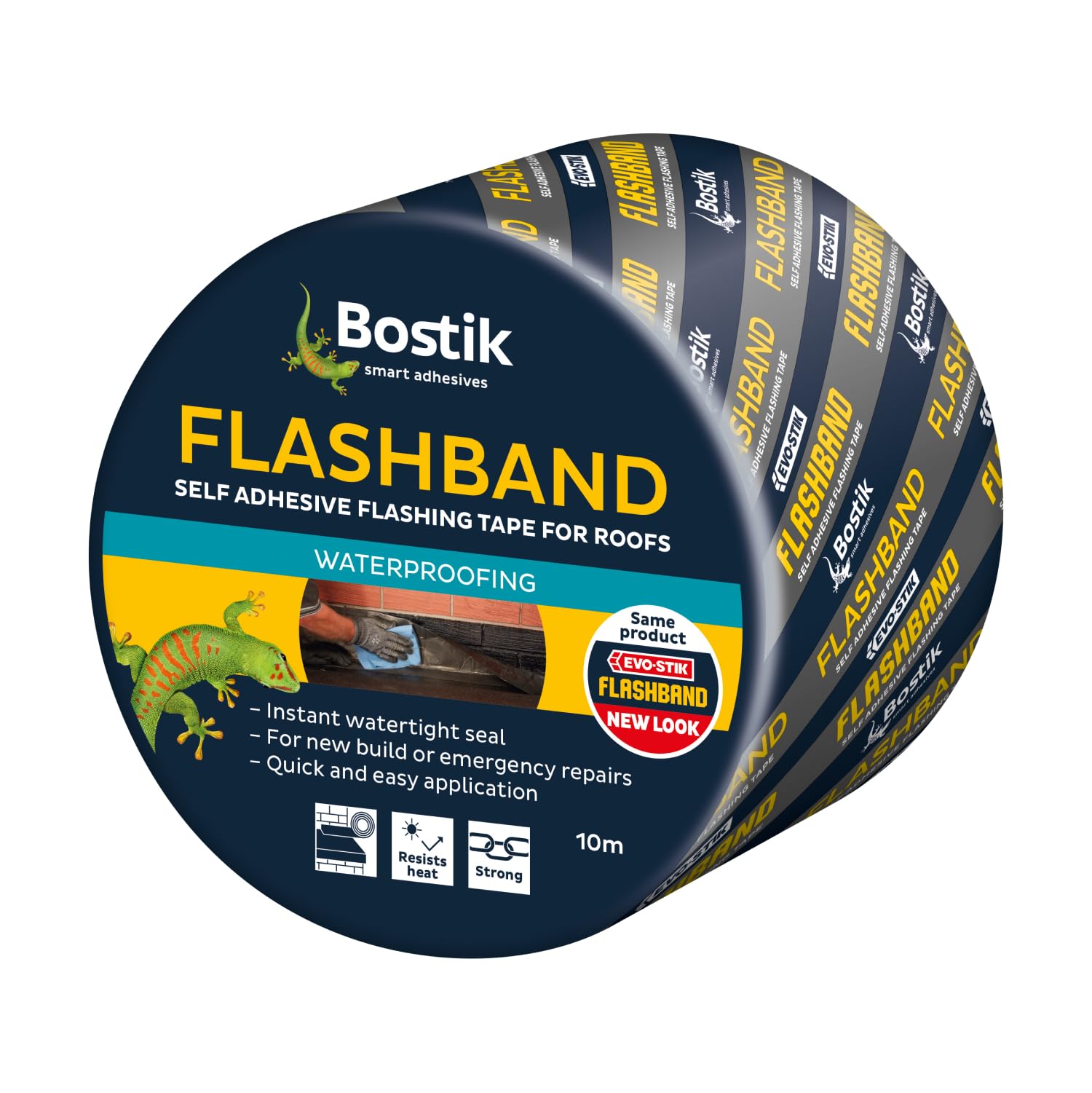 Bostik Flashband Self Adhesive Flashing Tape for Roofs Grey - 225mm x 10m - Provides an Instant Watertight Seal