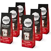 Bialetti Perfetto Moka Classico Ground Coffee 8.8 oz Pack of 6, Medium Roast Intensity 7 - 50% Arabica and 50% Robusta Italian Espresso with Floral &amp; Dried Fruit Notes, Smooth Mellow Flavor, Compatible with Moka Pots