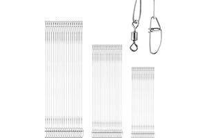 QISHUO Stainless Steel Fishing Leader Freshwater Rigs Saltwater Fishing Leaders Strength Lure Snap Wire Leader Line White Nickel 60pcs