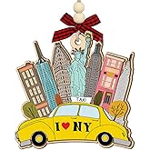 New York Ornament - I Love NY Christmas Ornaments 2025, Travel Gifts for Women Men, 2-Layer Wooden Christmas Tree Decorations - New York Gifts for Travelers Friends, Family, NYC Souvenirs Gift Ideas