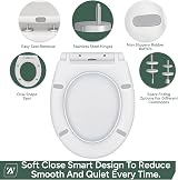 Zuvo Soft Close Toilet Seat White Oval O Shape 70mm Hinges UK Fit view 3