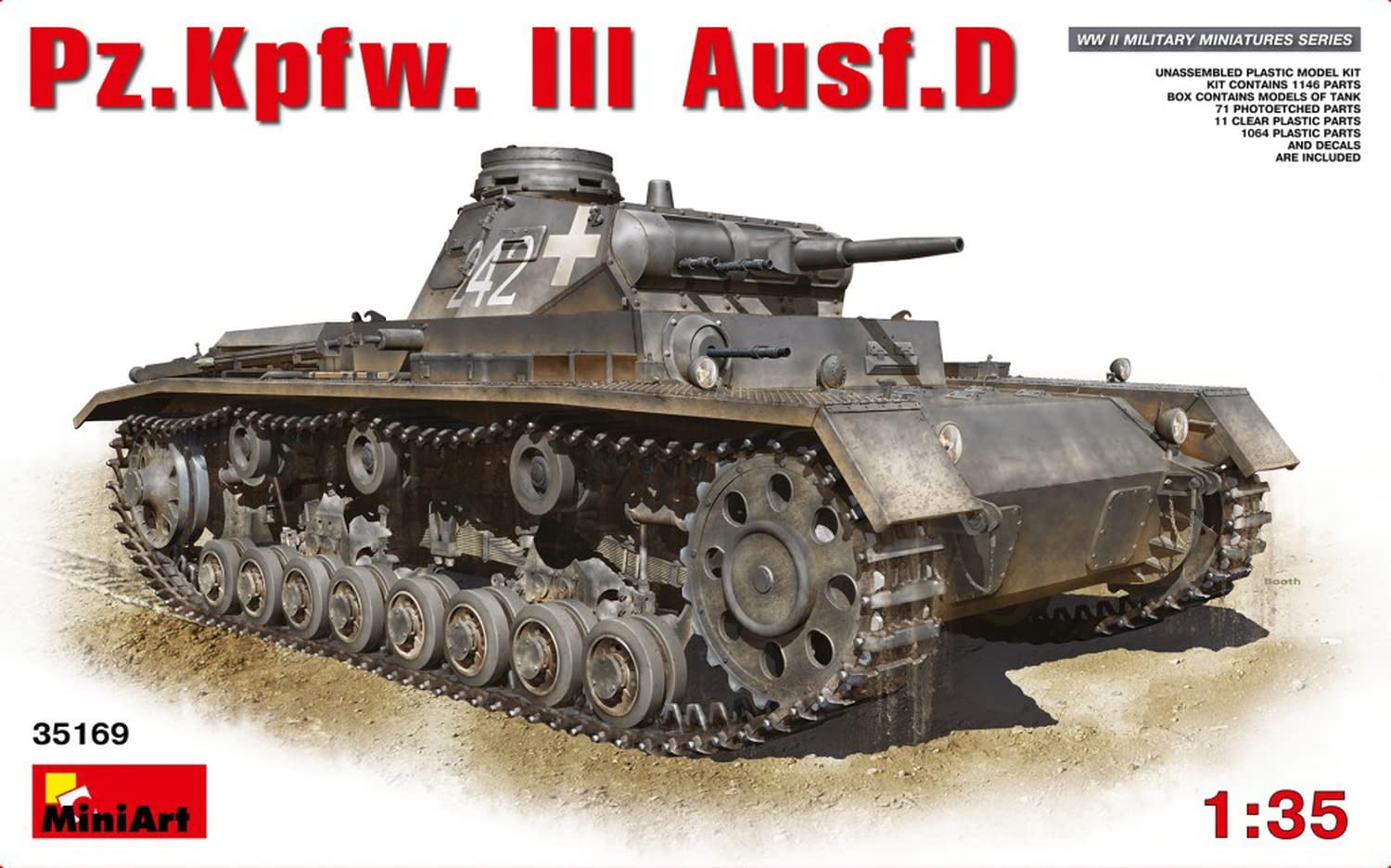 Miniart 1:35 Scale Pz.Kpfw.III Ausf.D Plastic Model Kit
