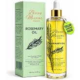 Beyond Meadows Organic Rosemary Oil for Hair Growth with Biotin, 3.38 fl oz | Infused with Castor Oil &amp; Peppermint for Healthier Hair &amp; Stronger Roots, Split Ends &amp; Dry Scalp Treatment with Dropper