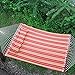 Ollieroo® Fall Camp Hammock Quilted Fabric With Pillow double size spreader bar heavy duty stylish 450 lb Red Stripes