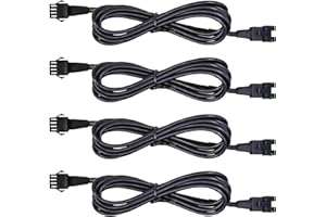 Hovano 4 PCS 60 inch/150cm 4 Pin RGB LED Multi-Color Accent Light Extension Cable Wire Cord Set for LED Motorcycle ATV Car Li