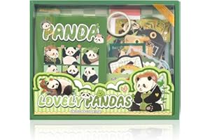 Dokpav Kit de scrapbooking esthétique, kit de scrapbooking en forme de panda, papillon vintage, avec carnet A6, autocollants 