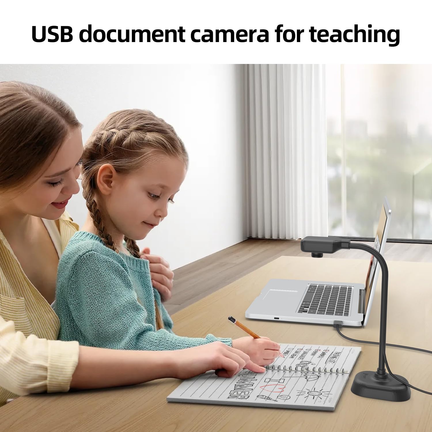 Document Camera for Teachers and Classroom, Gawervan USB Webcam/Doc Camera Built-in Mic— Mac OS, Windows, Chromebook Compatible for Live Demo, Web Conferencing, Distance Learning, Remote Teaching