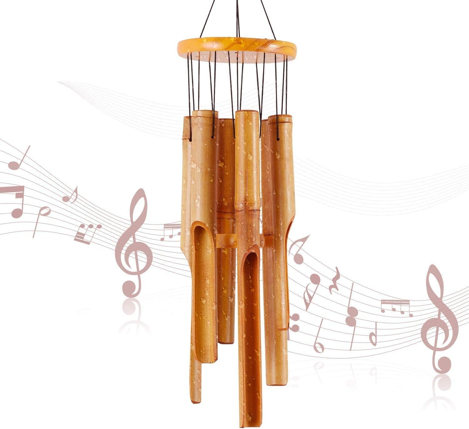 RDUTUOK Bamboo Wind Chimes Memorial Gifts Wood Wind Chime Large