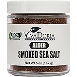 Alderwood Smoked Sea Salt (Fine Grain) Alder Sea Salt (5 oz glass jar)