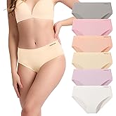 Women's Underwear Bamboo Bikini Panties Moisture-Wicking Hipter Seamless Stretchy Briefs Breathable Underwear 6-pack
