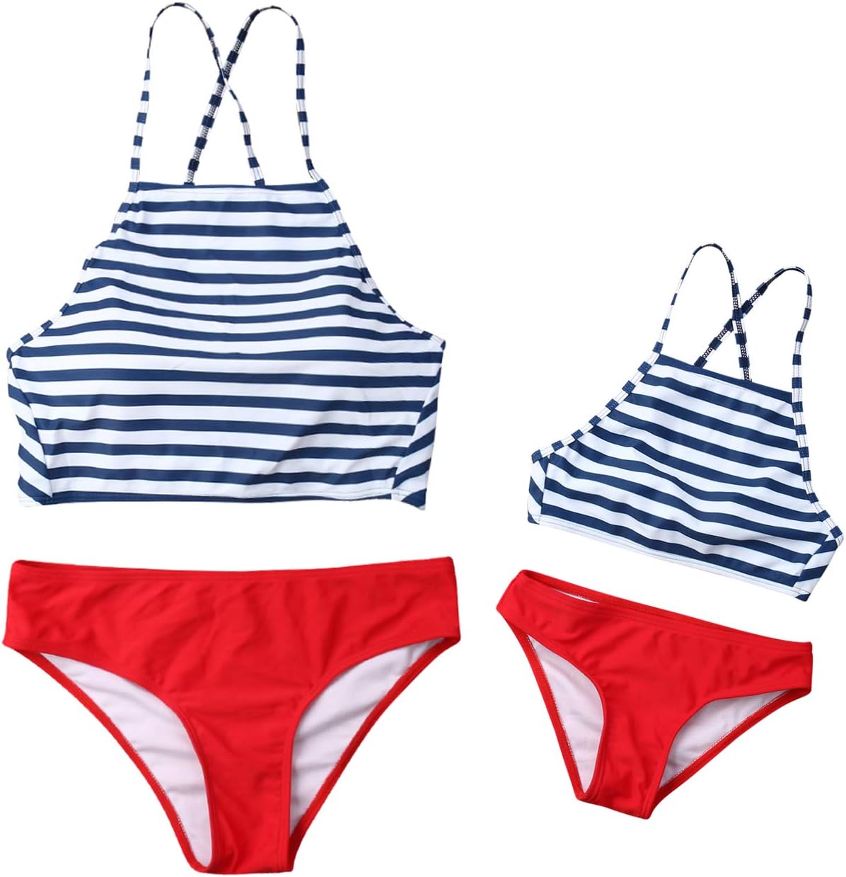 Mommy&Me Family Matching Swimsuit Two Piece Beach Wear Monokini Bathing Swimwear Board Shorts