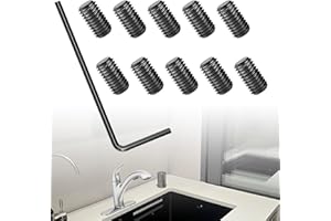 Terixe 10-Pack 155023 Screw Kit Replacement for Moen | Carbon Steel Set Screw Kit | Includes Wrench for Kitchen Faucet Handle Repair & Faucet Replacement Parts
