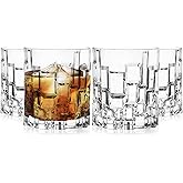 Barski Whiskey Glasses - Double Old Fashioned Rocks Glass - Set of 4 Lowball Tumbler - DOF Crystal Glass Tumblers - For Scotch - Bourbon - Water - Beverage - Drinking Glasses - 11 oz - Made in Europe
