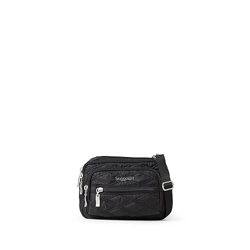 Baggallini womens Triple Zip Bagg, Black Quilt, One Size US - Amazon deal for $36.00