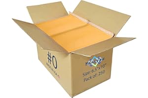 MAILERVIEW Small Kraft Bubble Mailers 6x10 inch #0 | Self Seal Padded Envelopes | Cushioned Bubble Mailer | Usable Size 6x9 | Lightweight mailing Shipping Bags For Package | 250 Pack Bulk | Made in USA