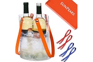SUNPEAKS Wine Chiller Bucket Champagne Bucket, Beverage Tub Wine Cooler Bucket, Wine Bucket Wine Bottle Chiller, Ice Bag for Wine, Wine Cooler Bag Beer Bucket Drink Buckets for Parties Ice Buckets for Parties
