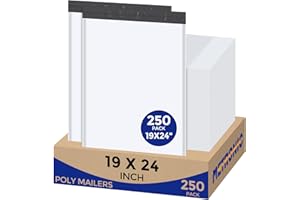 Metronic Poly Mailers 19x24 Inch 250pcs Shipping Bags for Clothes,Self Adhesive Shipping Envelopes for Small Business,Waterproof Mailers Poly Bags for Shipping,Packaging Mailing Bags White