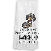 NOQL Dachshund Kitchen Towels and Dishcloths, Dachshund Gifts for Women, Dachshund Decor, Wiener Dog Gifts for Women, Dog Gifts Drying Cloth Hand Towels Tea Towels for Bathroom Kitchen, 16×24 Inches