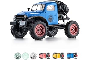 WOWRC RC Car 1/24 Remote Control Car, FCX24 Power Wagon 4WD RC Crawler Two-Speed Shift, RC Rock Crawler 8Km/h with Portal Axle Metal Gears for Boys Girls and Adults, Blue