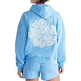 Yojeasrio Cute Hoodies for Teen Girls Floral Embroidered Patchwork Hoodie Y2k Oversized Pullover Sweatshirt Preppy Streetwear