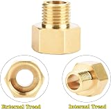 oumuik Brass Reducer 1/4" to 3/8" External Male Female Extension Fittings 2pk view 3