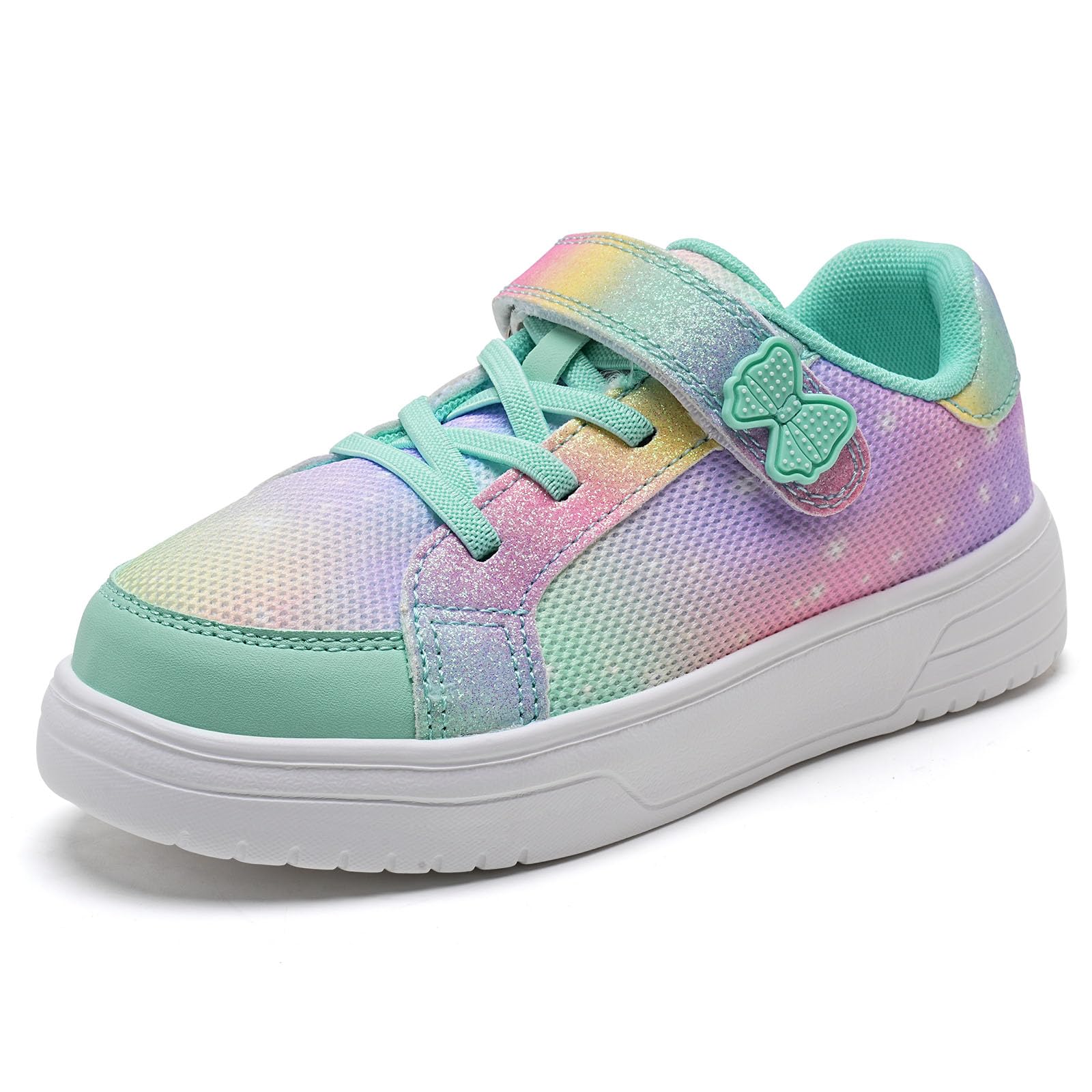 Photo 1 of IceUnicorn Toddler Girls Sneakers Causal Walking Shoes Non-Slip Comfortable Shoes with Hook and Loop(Rainbow,34)