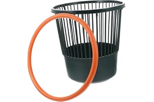 BUGUUYO Round Plastic Trash Can, Green, 12"