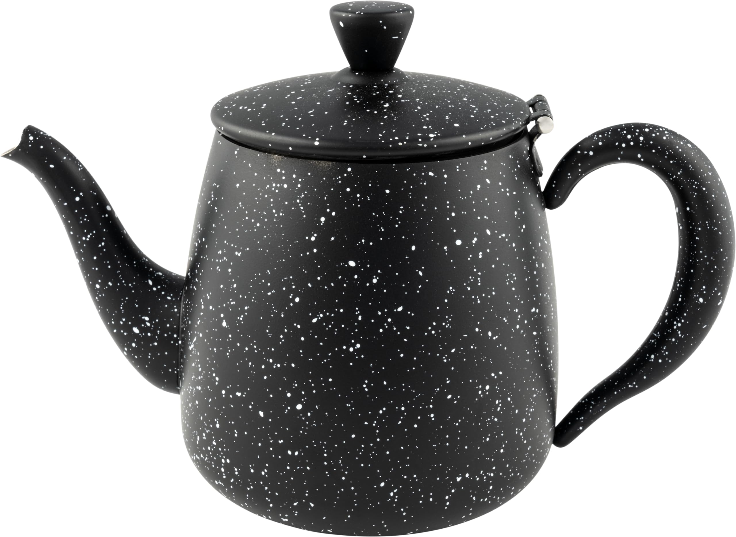 Café Olé Premium Granite Teapot, 35oz / 995ml, Serves 5, Stainless Steel, Classic Teapot Design with Modern Black Granite Finish, Perfect Pour Spout