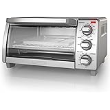 BLACK+DECKER 4-Slice Toaster Oven, TO1745SSG, Even Toast, 4 Cooking Functions Bake, Broil, Toast and Keep Warm, Removable Cru