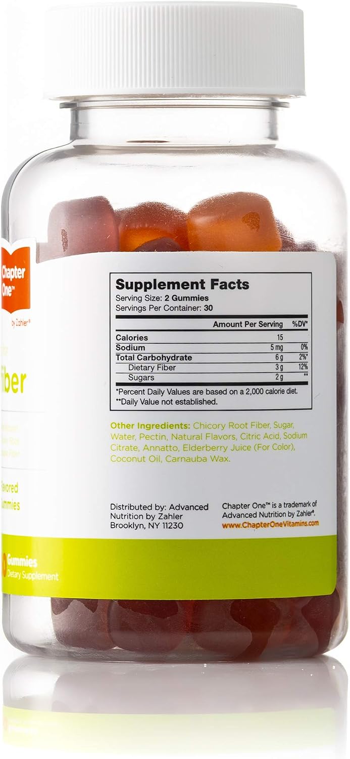 Chapter One Fiber Gummies for Digestion Support with Natural Chicory Root Soluble Fiber, Certified Kosher, 60 Flavored Gummies - Image 3