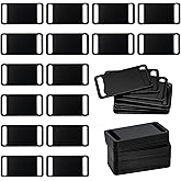 StayMax Aluminum Engraving Blanks Tags Stamping Blanks Tags Blank Dog Tag Pet ID Tag 25 Pieces (Black)