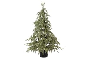 WBHome 3FT Tabletop Artificial Cedar Cypress Tree 36" Faux Tree Potted Green for Front Porch Christmas Indoor Outdoor Decor
