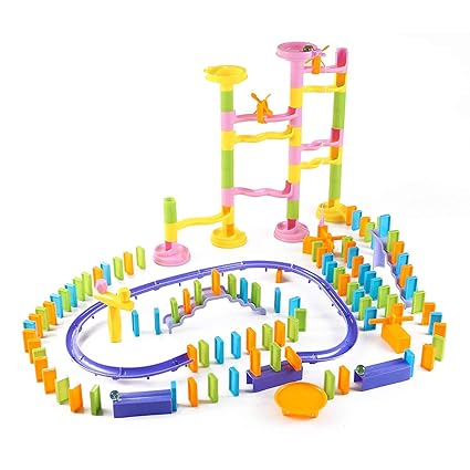 Magicwand Set of Educational Domino Rally Building Blocks Racing Tile, 188 Pieces