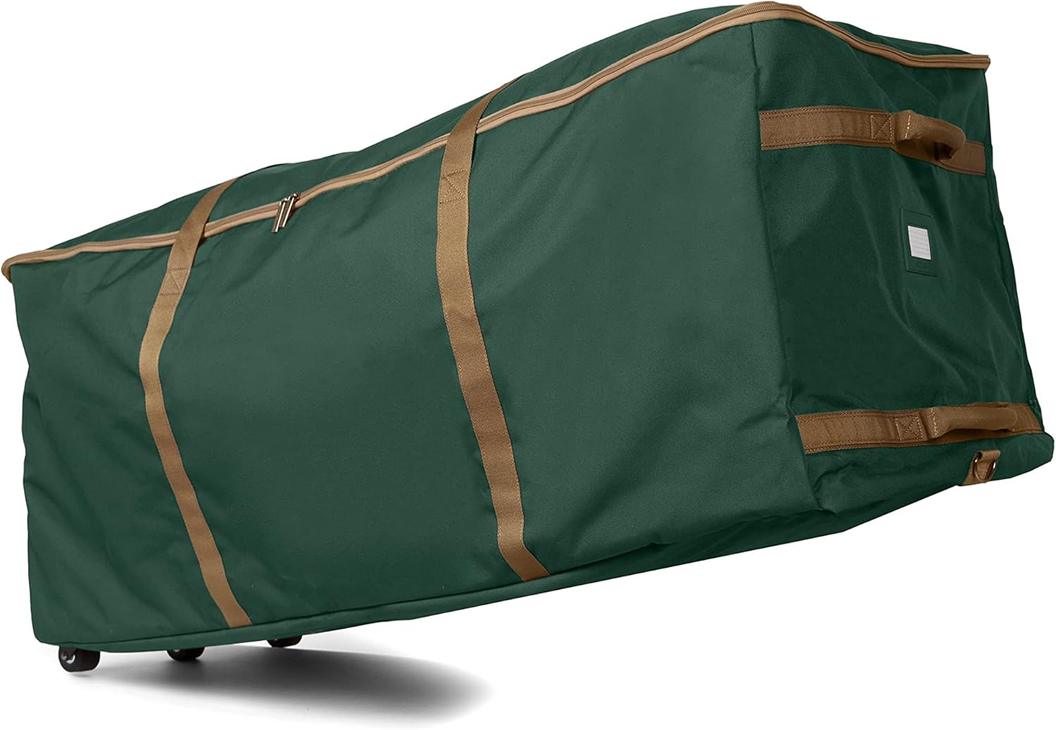 Holiday Décor Storage - Covermates Keepsakes Christmas Tree Rolling Cinch Bag – Superior Protection, Padded Handles - Holiday Storage-Green