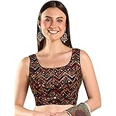 Chandrakala Sequin Embellished Readymade Saree Blouse for Women (B228-P)