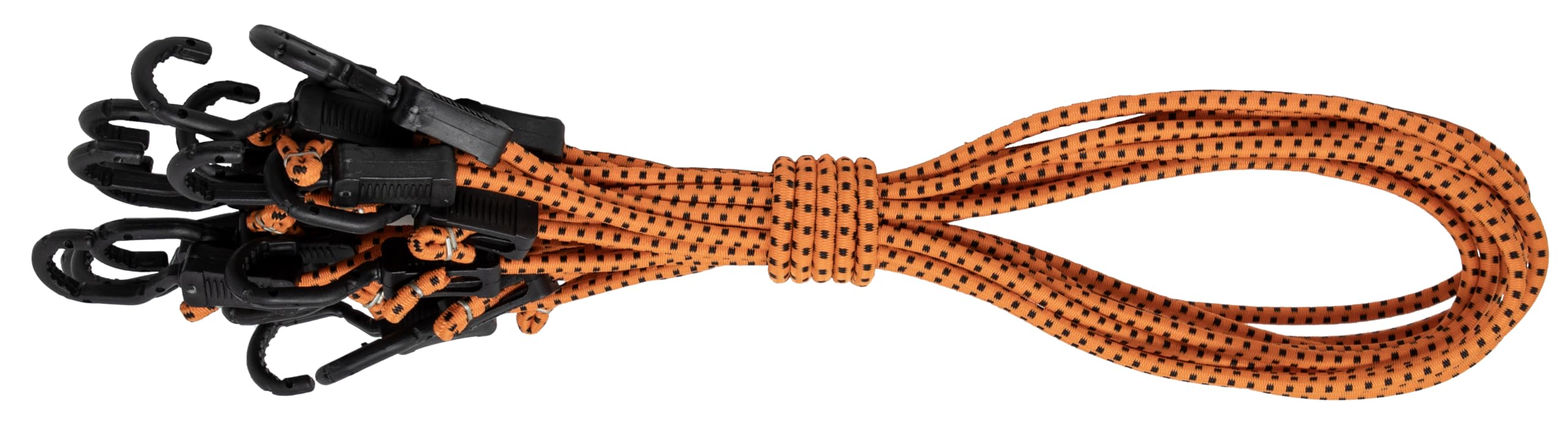 Kotap MABC-48 All- Purpose Adjustable Bungee Cords with Hooks, 48-Inch, Orange/Black, 10 Count