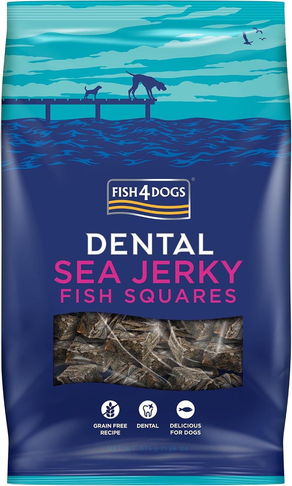 Fish4Dogs Sea Jerky Squares 575g Low Calorie Hypoallergenic Treat