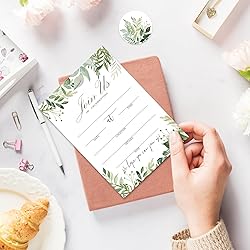 Whaline 25 Sets Greenery Invitations with Envelopes