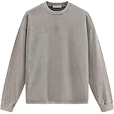 Aelfric Eden Mens Oversized Long Sleeve Shirts Washed Heavyweight Cotton T Shirts Vintage Tees Unisex