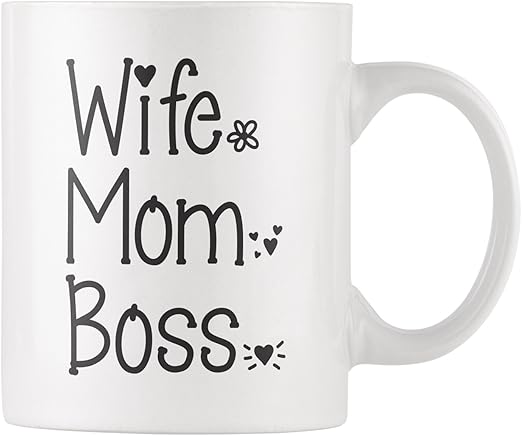 wife mom boss coffee mug