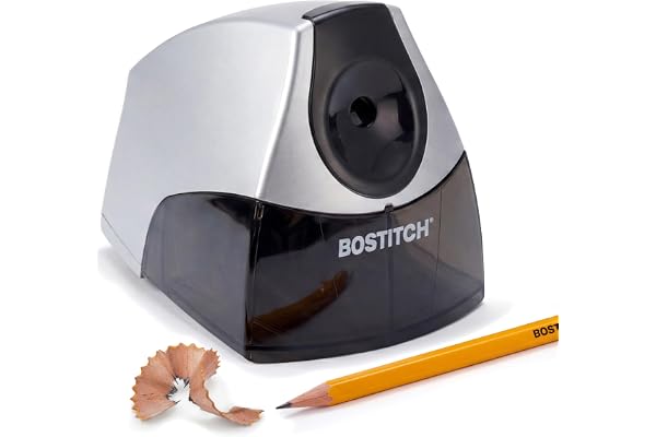 Bostitch Office Personal Electric Pencil Sharpener, Powerful Stall-Free Motor, High Capacity Shavings Tray, Black (EPS4-BLKSL