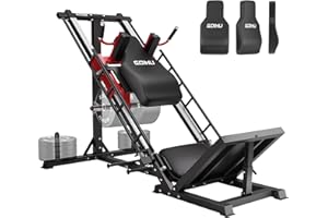 GOIMU Leg Press Hack Squat Machine with Back Support Cushion, 3 in 1 Adjustable Leg Press Machine with Quad Track Roller System, Hack Squat Machine